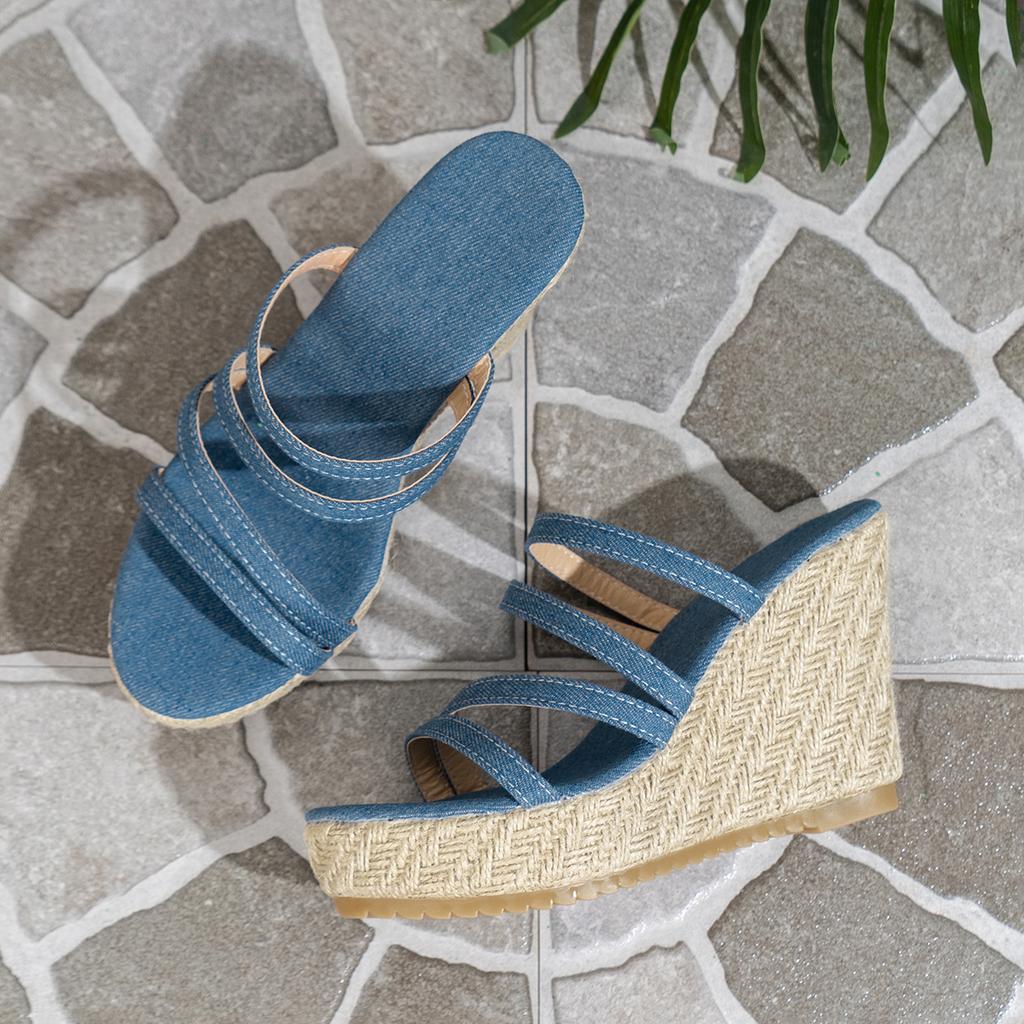 Wedge Heel Summer New Fashion Platform Thick Bottom Buckle Casual Comfortable Walking Shoes Sandals Gladiator Sandal Casual