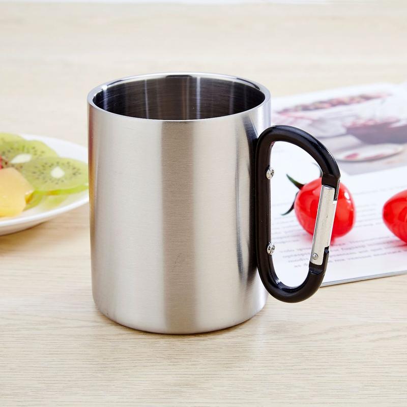 Sprzęt zewnętrzny Kubek górski 350 ml Kubek z karabińczykiem ze stali nierdzewnej Kubek kempingowy zastawa stołowa