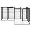 VidaXL Dog Playpen 14 Panels Black 50x100cm Powder-Coated Steel Enclosure 3115949