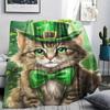 St.Patrick's Day Green Clover Print Flannel Blanket,High Quality Comfortable for All Seasons,Home Decor,Warmth and Comfort,Perfect for Christmas Gifts