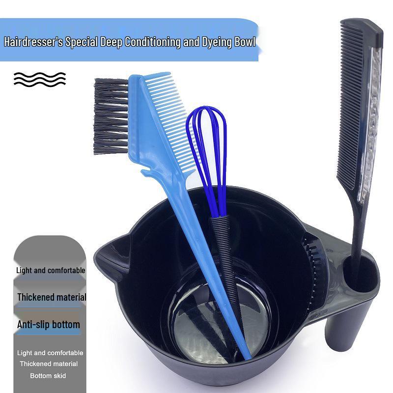 Eco-Friendly Black Hairdye Mixing Bowl - Round, Handheld, Salon-Grade