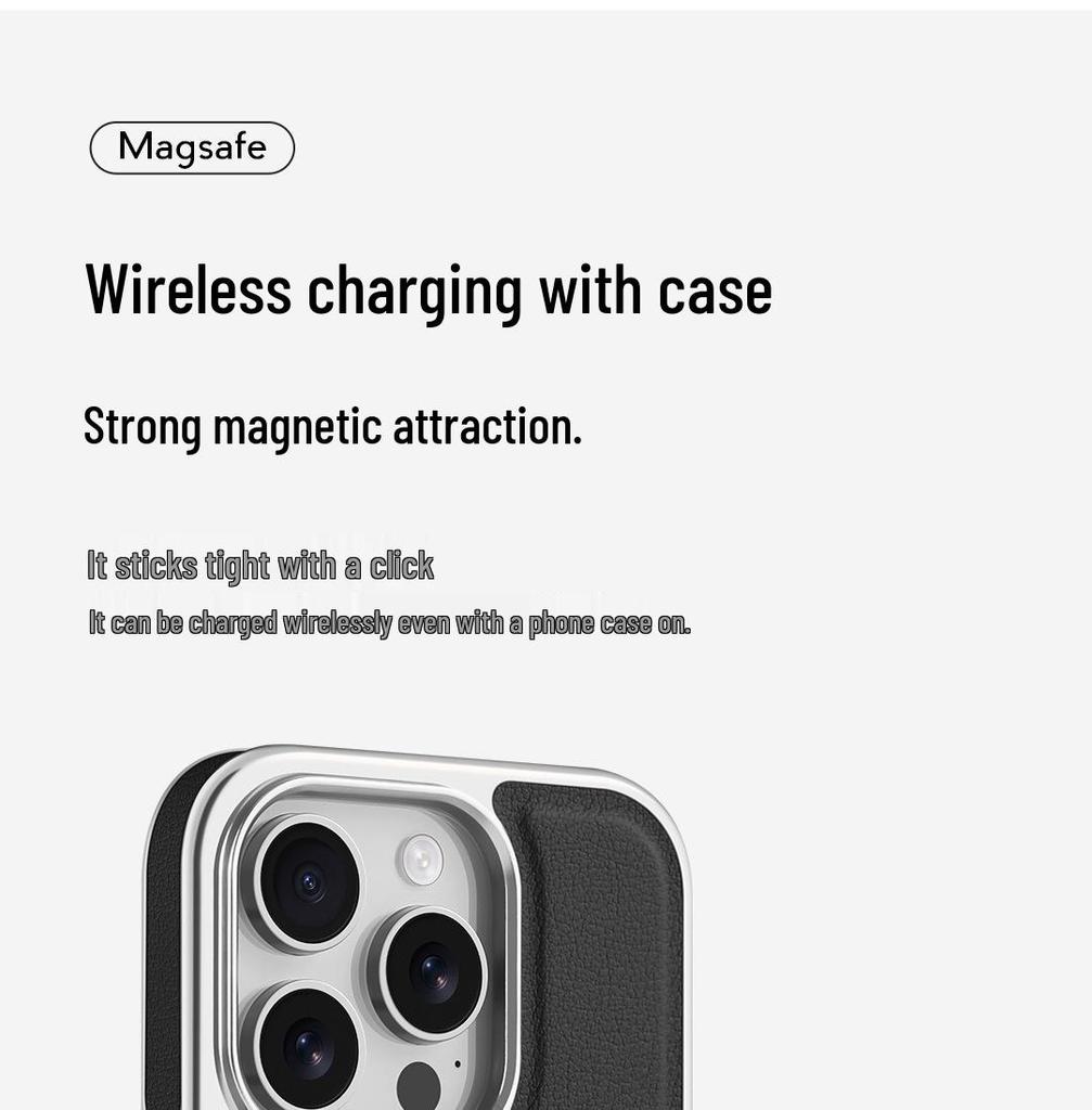 Apple 17 Promax Electroplated Leather Texture Magnetic Phone Case - iPhone16 Luxury Skin Feel, Strong Magnetic, Anti-fall Design