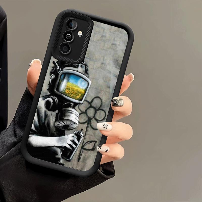 Handyhülle für Samsung Galaxy A17 A16 A15 A14 A13 B-Banksy Kunst Graffiti Künstler A56 A36 A26 A55 A35 A25 A54 A34 A24 A53 A33 A23 A