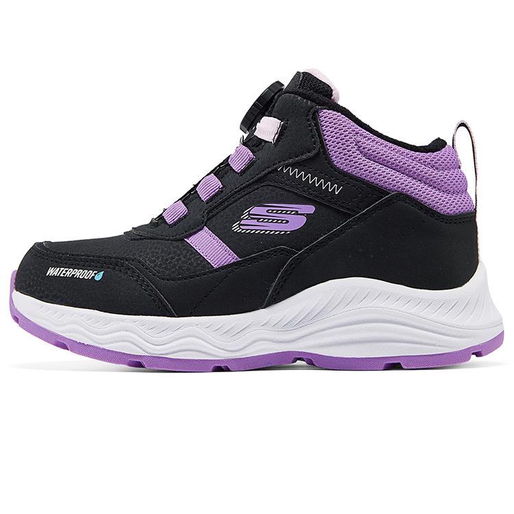 Skechers Детские Удобные Нескользящие Прочные Теплые Высокие Уличные Ботинки Детская обувь Фиолетовые 303498L-BKPR 27.5