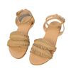 Fashion 2025 New Ladies Shoes Open Toe Women's Sandals Fashion Buckle Strap Casual Plus Size Summer Solid Light Best Seller Flat Sandals