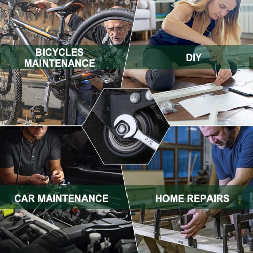 INJOYTEC 10-Piece Mini Spanner Set, 5/32"-7/16" Mini Open-End Spanner Wrench Set, Ultra-Thin Inch SAE Spanner Set, Mini Combination Wrench Set, Thin-E