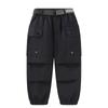 Boys Cargo Pants Solid Color Large Pocket Casual Trousers Elastic Waist Jogger Pants For Kids Spring Autumn Outdoor Sports