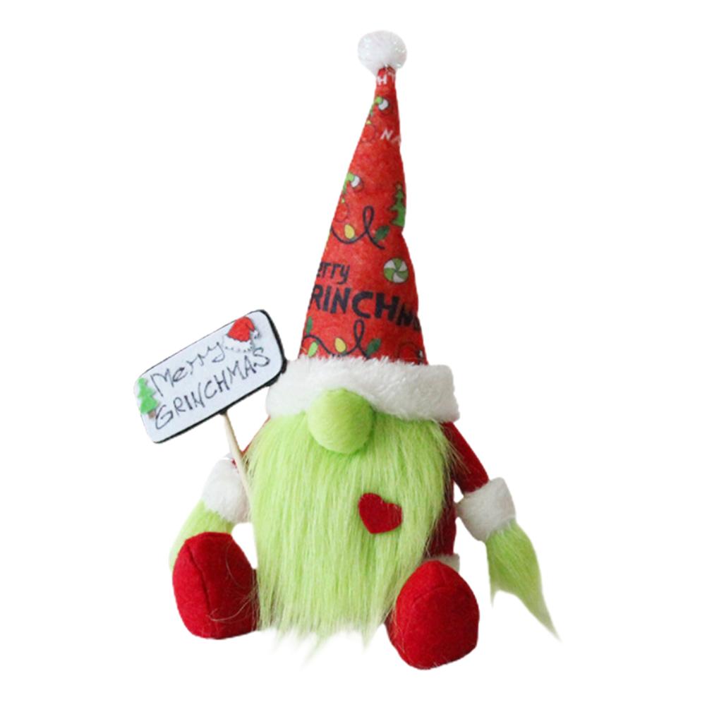 Grinch Plush Doll Green Beard Gnome Figure 30cm