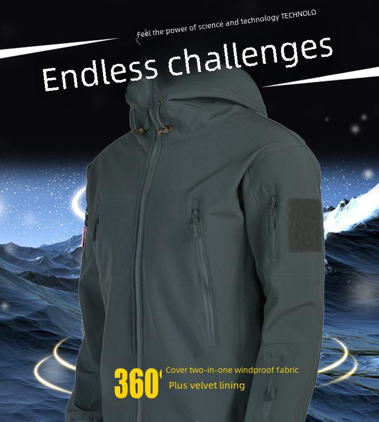 Herren Armee Kampf Softshell Kapuzen Bomberjacke