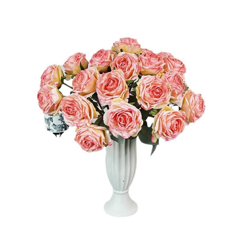 Fringed Rose Artificial Flowers, Silk Flowers, Rose Hand Bouquets, Artificial Flower Materials, Home Decoration, Wedding Shooting Props