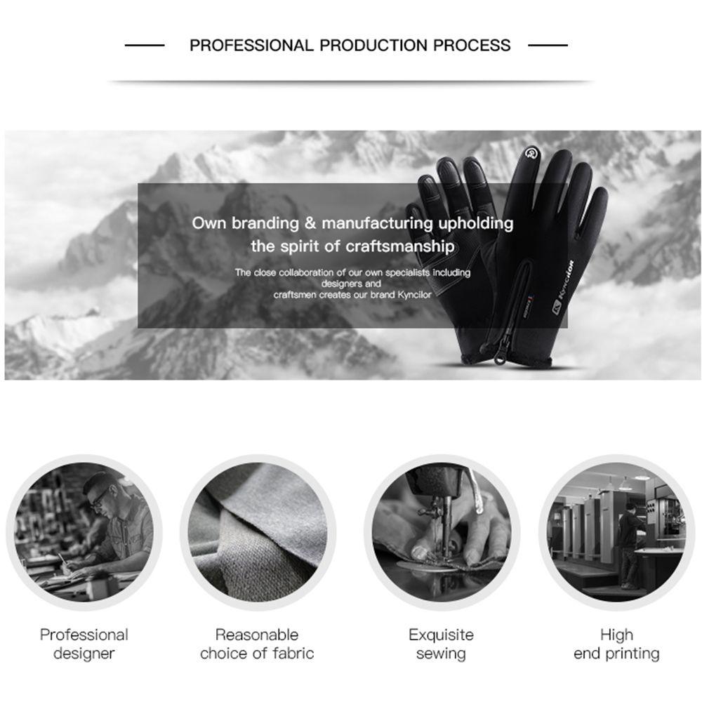 Sport Waterproof Windproof Running Ski Full Finger Touch Screen Warm Thermal Fleece Bike Gloves