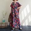 Kurzarm Übergröße Baumwolle Vintage Punkt Neu in Kleider für Frauen lässig locker Maxi lang Sommerkleid