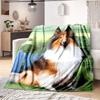 1PC Dog cute printed blanket, all season lightweight home office outdoor nap multifunctional blanket A8