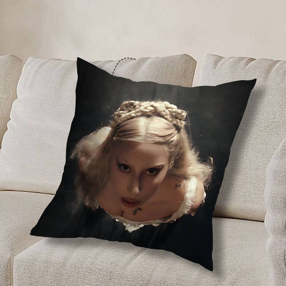 Mayhem L-Lady Gaga ART Pillow Case Square Double-Sided Printing Short Plush Sofa Cushion Cover Bedroom Bedside Pillow