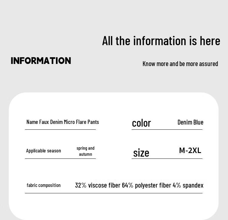 Women's High-Waisted Draped Micro-Flare Denim Pants