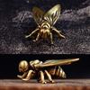Old Bronze Fly Insect Charm Artisanal Detailed Engraving Thin Permanent Jewelry For Everyday Wear