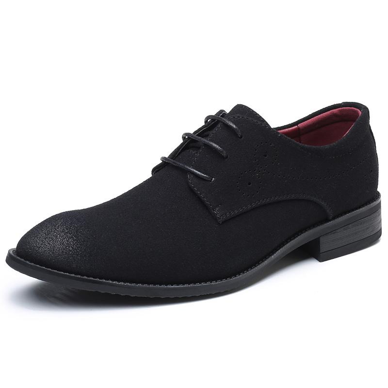 Fashion 2025 New Men's Suede Lace-Up Casual Shoe  Classic Low -Heeled Office Shoe  Fashionable Perforated Breathable Wedding Party Shoes