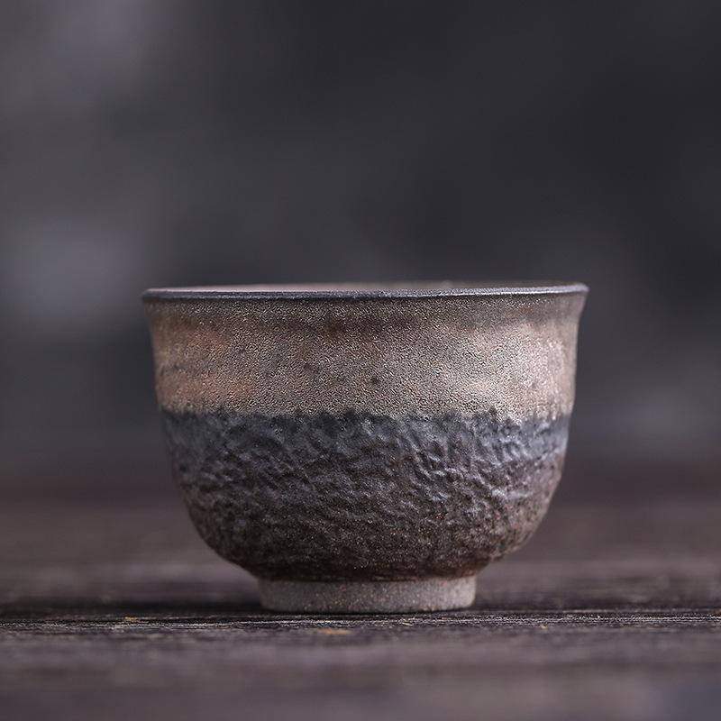 Retro Kiln Change Ceramics Master Cup Handmade Coarse Pottery Teacup Tasting Mug Tea Bowl Meditation Cup Tea Ceremony Drinkware