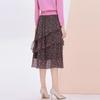 JESSIE Mulberry Silk Youthful Tiered A-line Skirt