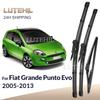 For Fiat Grande Punto Evo 199 2005-2013 2006 2007 Wiper Front&Rear Wiper Blades Windshield Windscreen Window Brushes 26"+15"+12"