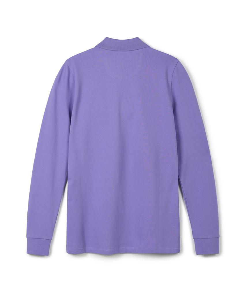 USPOLOASSN Cotton Blend Long Sleeve Collared T-Shirt_Lavender
