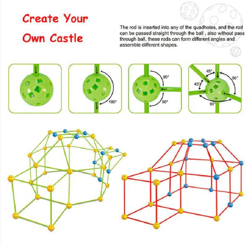 Own Build Your Den Set Diy Kids Fort Construction Building Toy Play Interaction