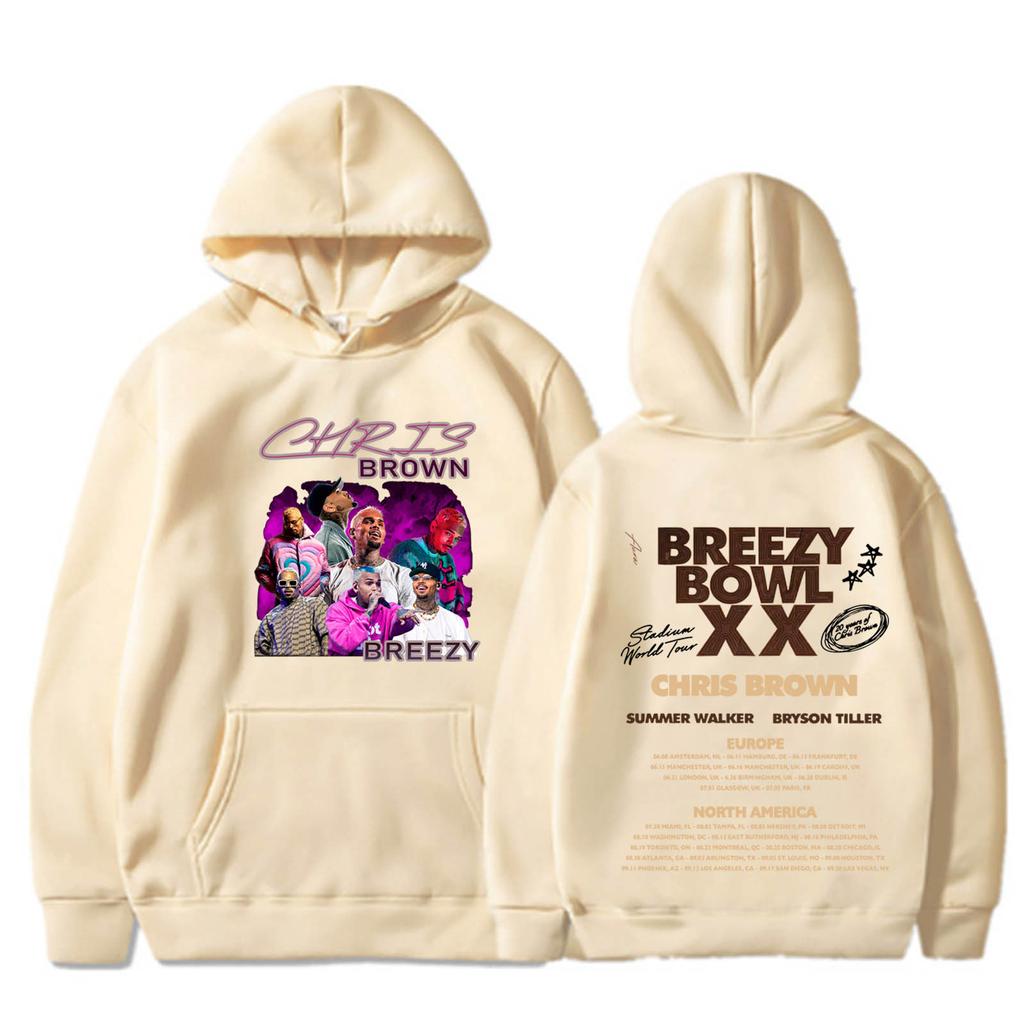 Chris Brown Breezy Bowl Tour 2025 Hoodie Man Woman Sweatshirt Harajuku Pullover Tops Fans Gift