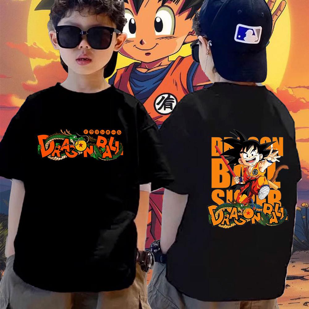 Dragon Ball Z Children's T-shirt Cute Anime Boy 1-11 Year Old Super Saiya Cartoon T-shirt