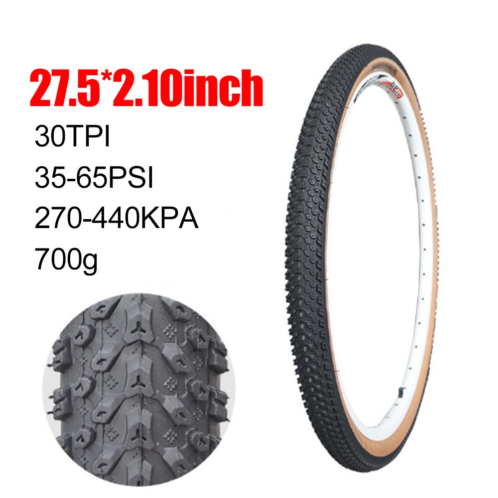 fangzi Bike Tire, 27.5x2.10 Inch Bicycle Tire, Mountain Bike Replacement Wheel Tire, 30TPI