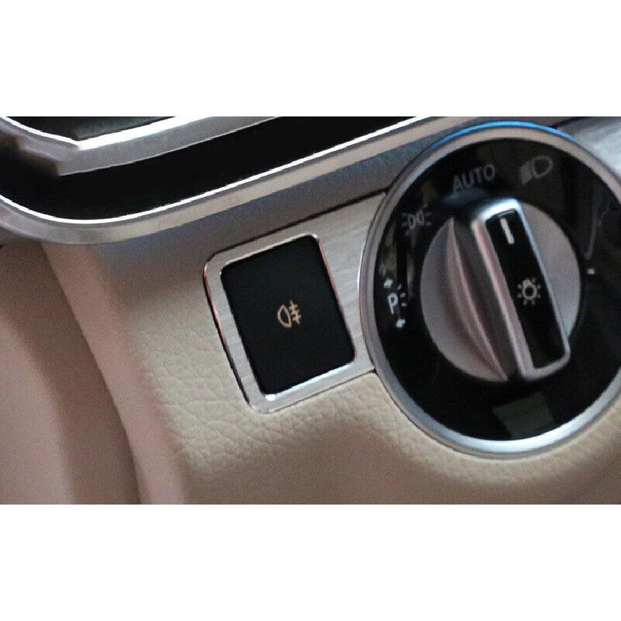 Silver Aluminum Headlight Lamp Switch Button Cover 2PCS For Benz GLK 2009-2015