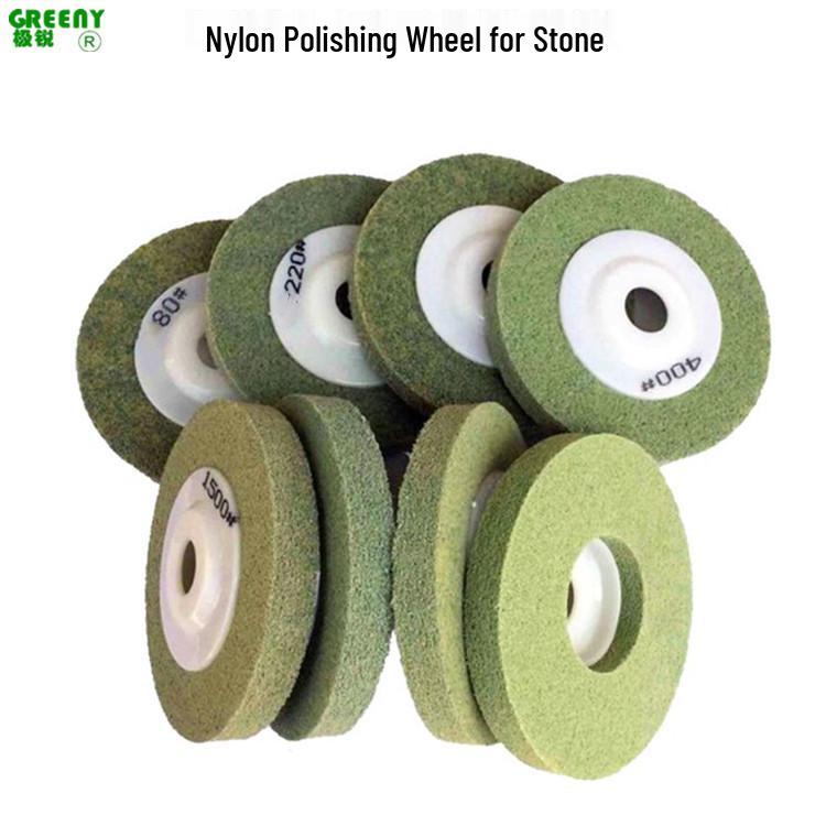 100x16mm Nylon Fiber Wheel for Marble, Granite, Glass Polishing & Grinding - 400 Grit