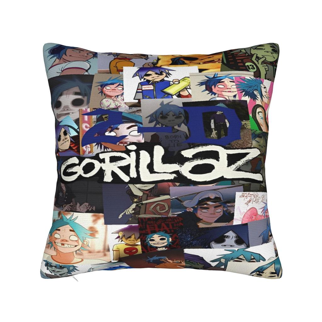 Gorillaz Pillowcase Accessories Printing Cushion Cover Pillow Covers Car Decor Zipper Multi Size