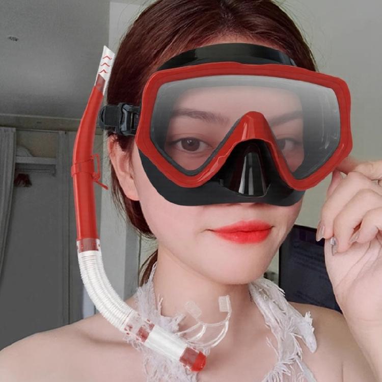 Adjustable Dry Snorkel Set with Diving Mask and Soft Silicones Seal Dry Snorkel Diving Goggles for Swimming Pool Ocean Use