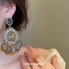 Silver Needle Retro Diamond-Inlaid Water Drop Tassel Earrings: Vintage Style, Light Luxury, High-End Feel, Fashionable Stud Accessories.