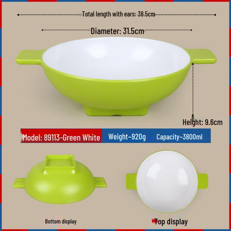 Jingbaodi Melamine Double Handle Serving Bowls, Set of 10