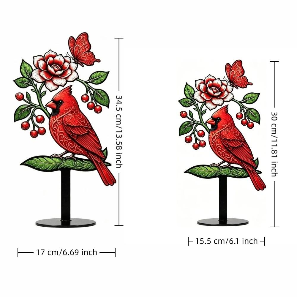2D Flat Floral Bird Garden Stake Acrylic Flower Pattern Ornaments  Outdoor Lawn Use