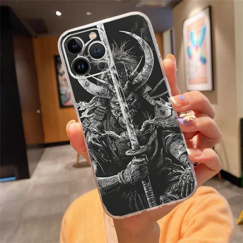 Japanese Oni Mask Devil Art Phone Case Carcasa Funda For iPhone 17 Pro Max Air 17 16 15 14 13 Pro Max 15 16 Pro 15Plus