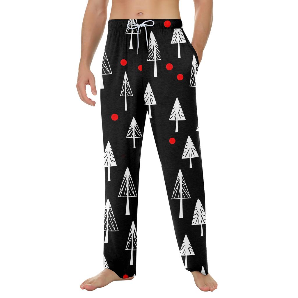 Weiche Pyjamahose für Herren mit Kordelzug und Taschen, lässige Sporthose