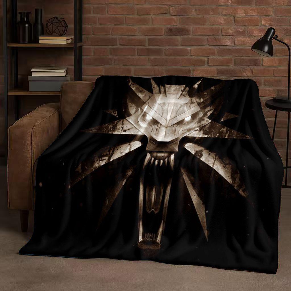 HD The W-Witcher Game Geralt Gamer Cartoon Flannel Blanket,Ultra Soft Plush Throw for Home Bedroom Bed Sofa Cover Kid Gift