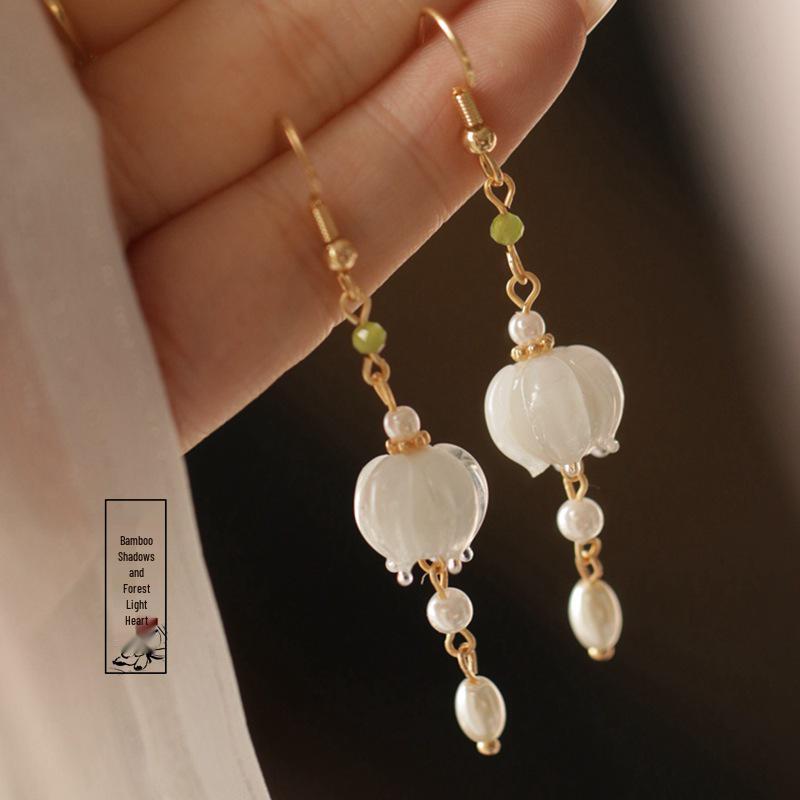 Lily of the Valley Hanfu Pendant Earrings - Ancient Style Cheongsam Accessories for Women