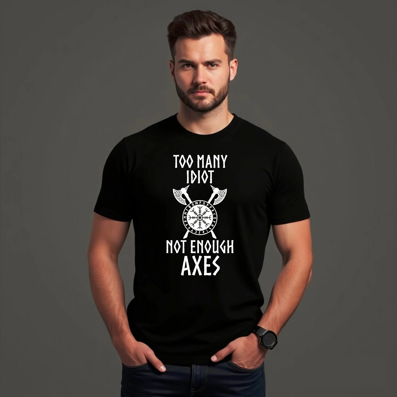 Too Many Idiots T-Shirt Not Enough Axes Vikings Tee Vikings Patriotic Top Unisex 2XL