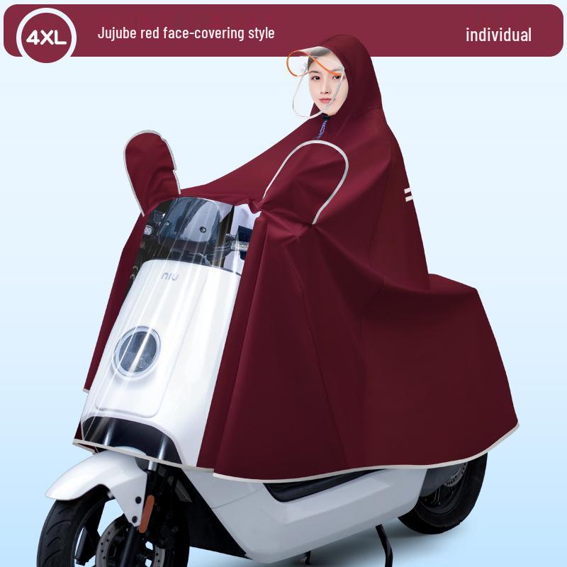 Unisex Electric Car Raincoat: Long, Full-Body, Extra Thick, Waterproof Poncho for Motorcycle Use