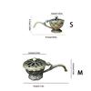 Handheld Lotus Incense Holder,Vintage Alloy Hollow Out Incense Stick Incense Holder with Cover Aromatherapy Ornament for Yoga