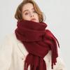 Winter Solid Color Tassels Cashmere Scarf Keep Warm Woman Pashmina Shawl Ladies Fashion Long Scarves Wraps  210*30Cm