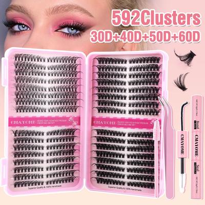 560 Tufts Of Diy Single Tufts Of False Eyelashes, Natural Thick D-Song Segmented Mixed Eyelashes