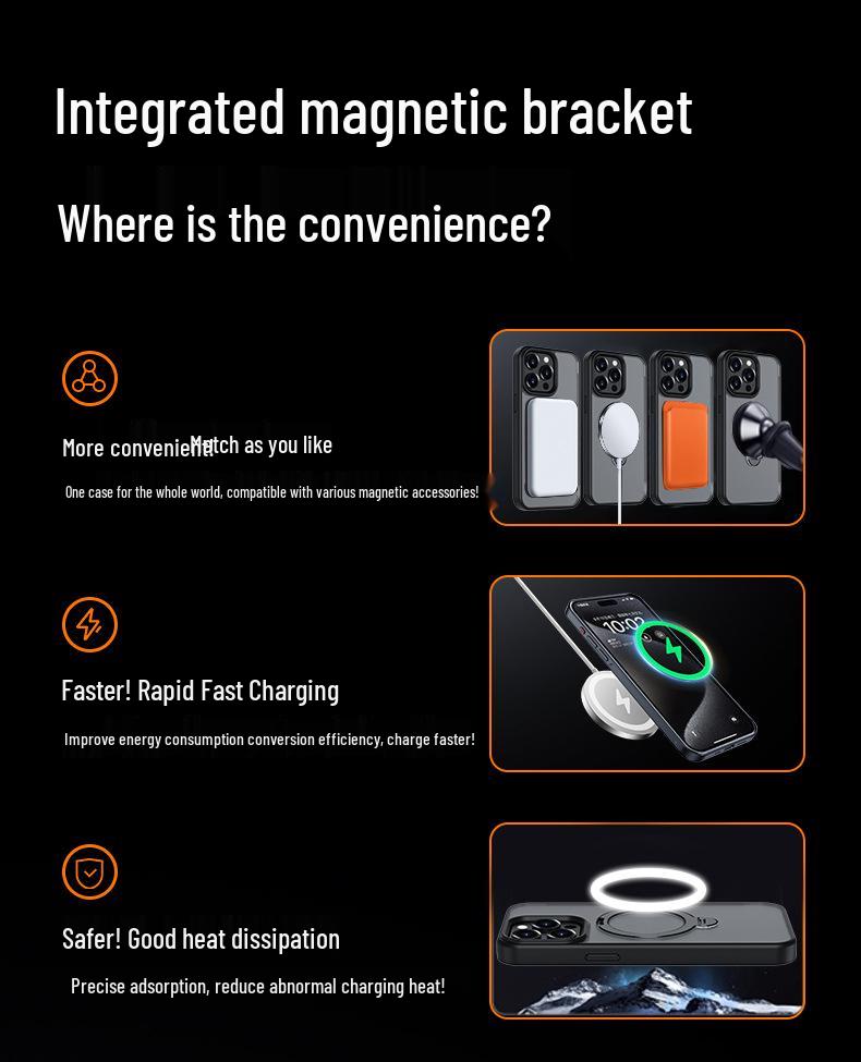 iPhone 16 Pro Max Rotating Magnetic Protective Case with 360° Bracket
