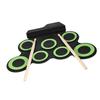 Compact Size Portable Digital Electronic Roll Up Drum Set Kit 7 Silicon Drum Pads USB Powered with Drumsticks Foot