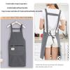 Kitchen Oil Resistant Apron Striped Zippered Linen-Cotton Apron With Straps Breathable Apron Women'S Dirt Resistant Work Clothes