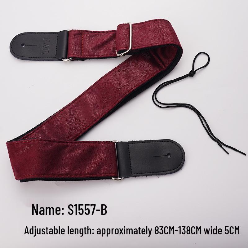 PU Leather Guitar Strap: Acoustic, Electric & Classical - No-Hole, Widened Shoulder Design