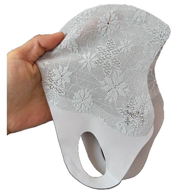 

Солнцезащитная маска для женщин, защита уголков глаз, летняя тонкая, дышащее кружево, защита от УФ-лучей, велосипедная маска из ледяного шелка светло-серый